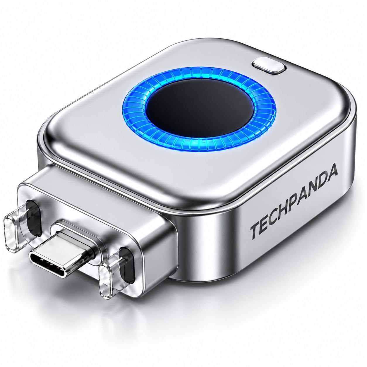 GranVio AI Smart USB-C fast charger with auto-disconnect feature, shown connected to a smartphone for quick charging.