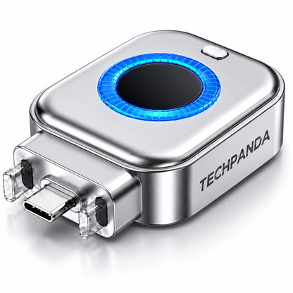GranVio AI Smart USB-C fast charger with auto-disconnect feature, shown connected to a smartphone for quick charging.