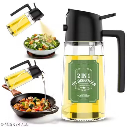 2 In 1 Oil Sprayer & Dispenser Bottle for Kitchen